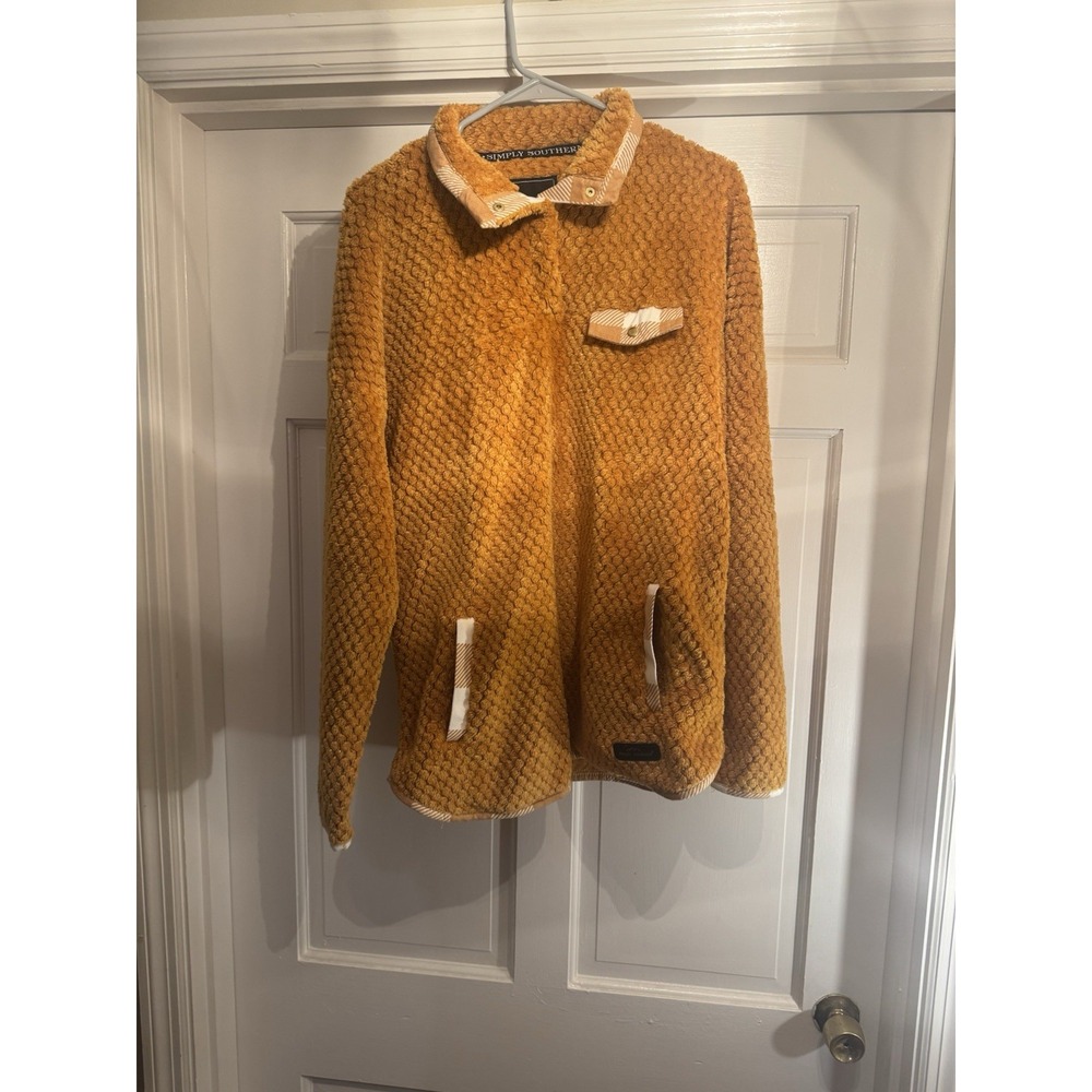 Simply Southern Fuzzy Fleece Pullover 1/4 Snap Women's XL